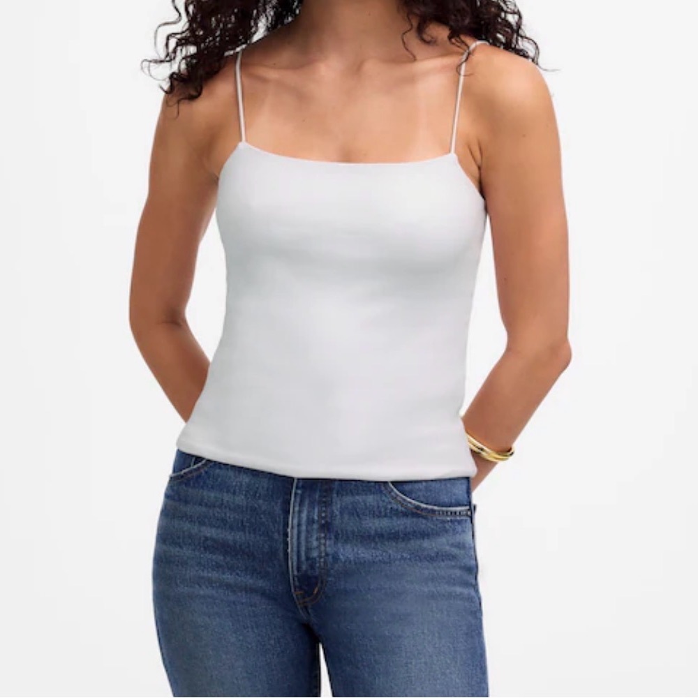 Madewell White Slim Spaghetti Strap Camisole